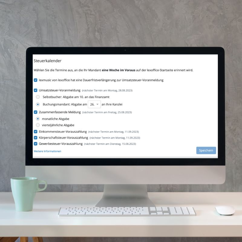 Steuerkalender für Steuerberater:innen in Lexware Office, Screenshot